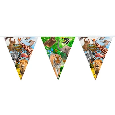 Szafari mintás zászlófüzér, 10m