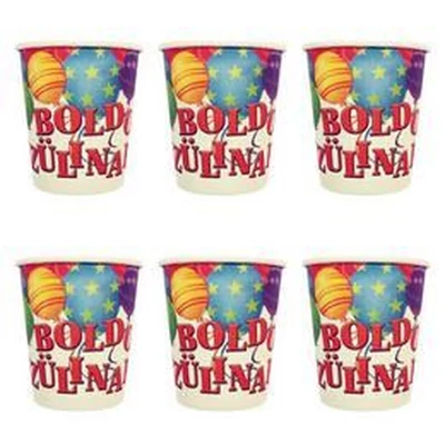 Boldog Szülinapot Léggömbös Parti Pohár - 250 ml, 6 db-os