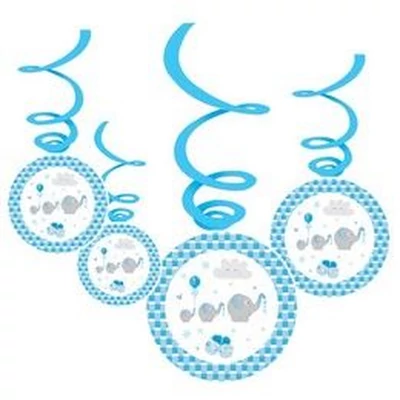 Függő dekoráció Kék Elefántos Parti Függő dekoráció - 6 db-os