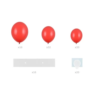 Léggömbfüzér kerettel, piros, 160 cm