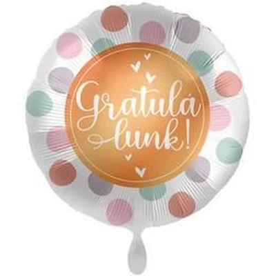 Gratulálunk Feliratú Pöttyös Fólia Lufi