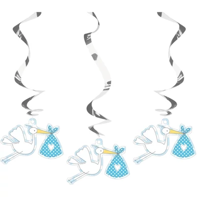 Függő dekoráció Spirálos lógó - Gólyás, Kék