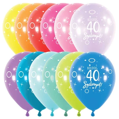 11 inch-es Boldog 40. Szülinapot Assortment Szülinapi Lufi (6 db/csomag), Héliummal