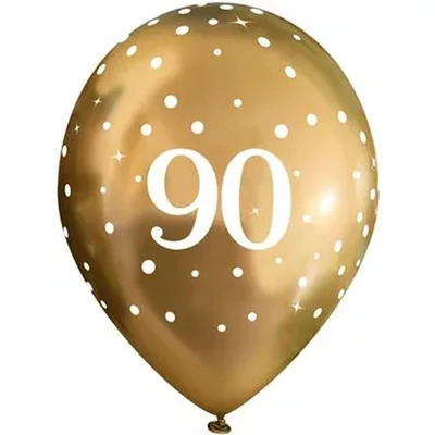 11" latex lufi, 90., arany színű-6db, Héliummal