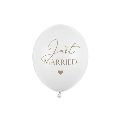 30cm-es lufik, Just married, Pasztell Tiszta Fehér, Héliummal