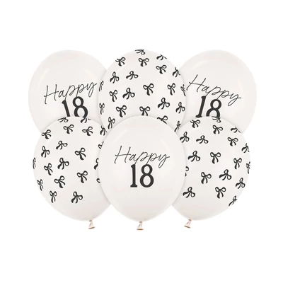 30 cm-es, 18-as lufik, pasztellszínű törtfehér, Héliummal