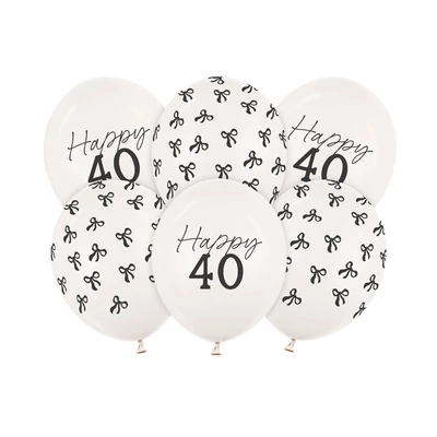 30 cm-es, 40-es lufik, pasztellszínű törtfehér, Héliummal